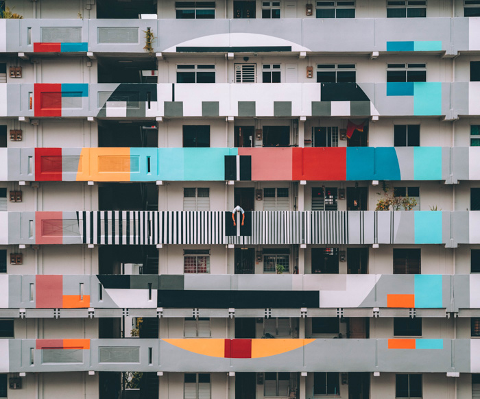 色彩缤纷的公寓楼