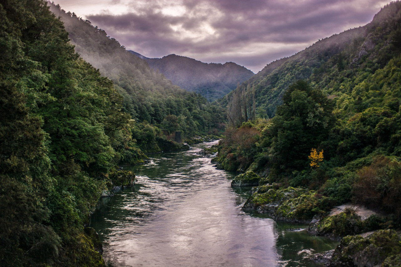 晚上拍摄的布勒峡谷，新西兰 - 凉快的风景位置