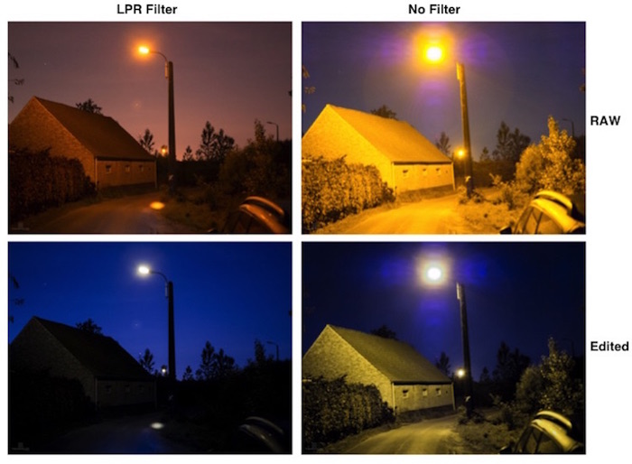 景观摄影过滤器：具有和没有LRP过滤器的示例图像