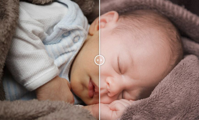 使用免费的Lightroom Pursets显示新生婴儿的照片之前和之后 - 新生儿