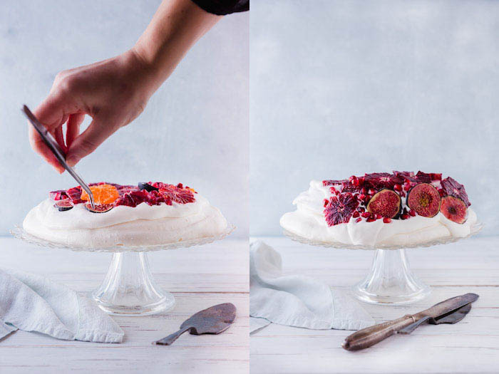 为食物摄影设计蛋糕的双色画