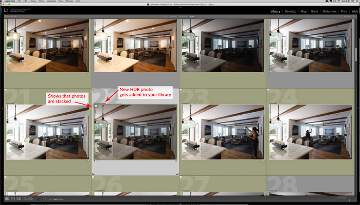 新的HDR照片被添加到你的库中。-如何合并照片
