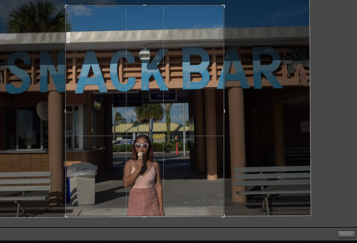 a screenshot showing how to crop photos in lightroom