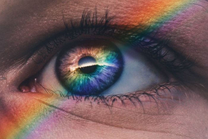 彩虹谱accross眼睛的宏观图片
