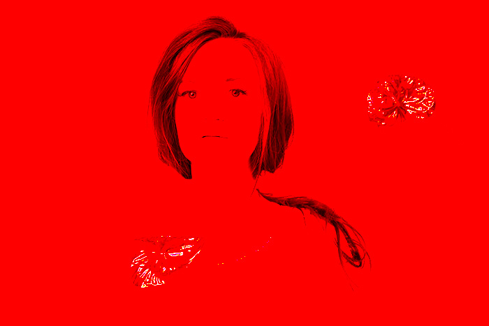 层叠红色的肖像