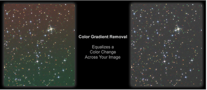 通过Pro数字软件运行天文工具中的颜色渐变拆除动作的结果