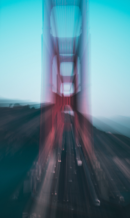 金门桥的运动迷离照片