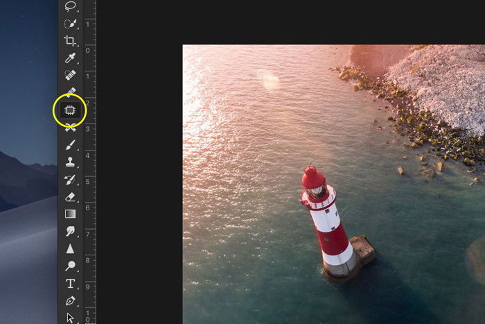 使用Adobe Photoshop补丁工具的屏幕截图