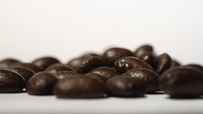 a close up of coffee beans