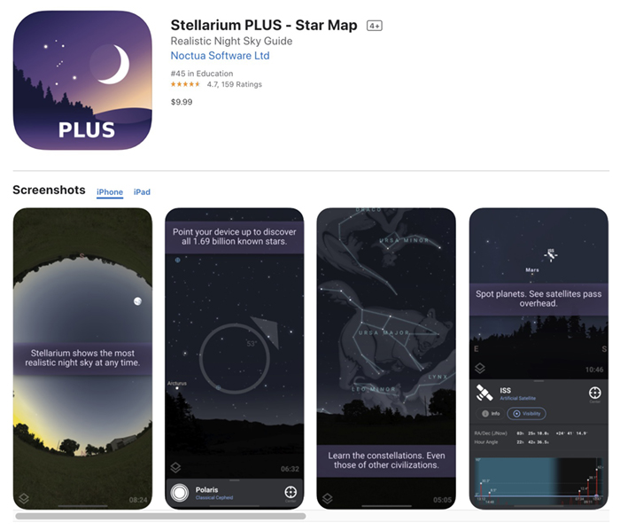 Stellarium Plus的屏幕截图